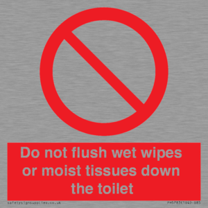 Do not flush wet wipes or moist tissues down the toilet